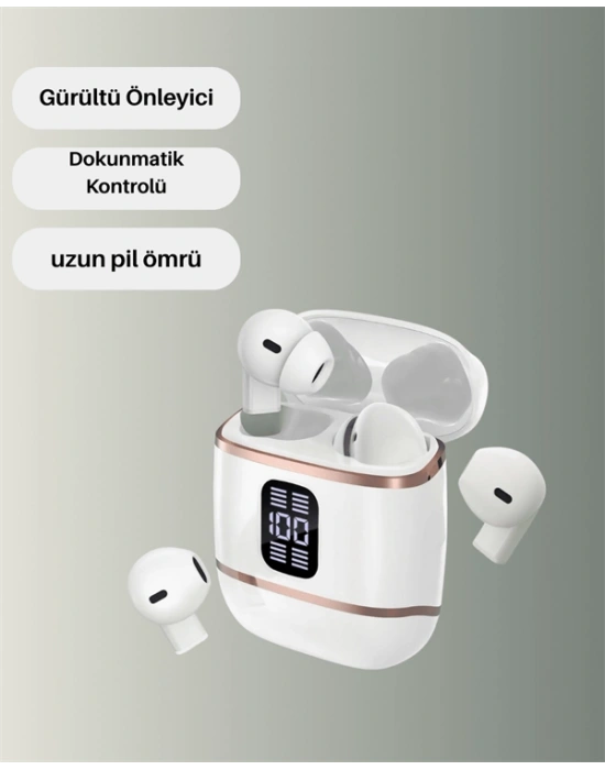 Dijital Göstergeli Bluetooth Kulakiçi Kulaklık – 4’lü Paket, Gürültü Engellemeli