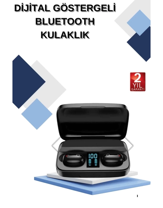 Dijital Göstergeli Bluetooth Kulaklık Kablosuz TWS Stereo Bluetooth 5.0