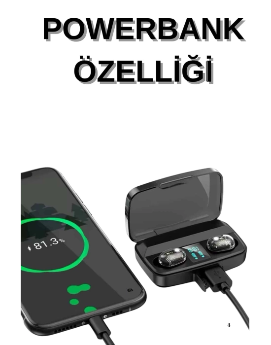 Dijital Göstergeli Bluetooth Kulaklık Kablosuz TWS Stereo Bluetooth 5.0