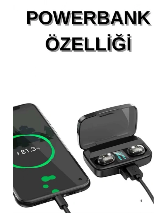 Dijital Göstergeli Bluetooth Kulaklık Kablosuz TWS Stereo Bluetooth 5.0