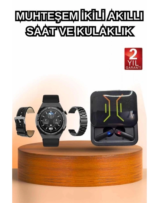 Dijital Göstergeli Bluetooth Kulaklık ve Bildirim Görebilen Akıllı Saat Alarm ve Titreşim