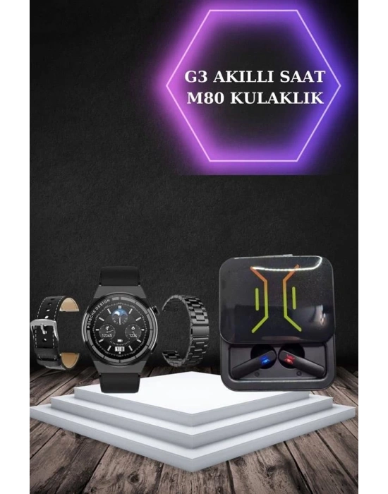 Dijital Göstergeli Bluetooth Kulaklık ve Bildirim Görebilen Akıllı Saat Alarm ve Titreşim
