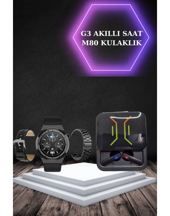 Dijital Göstergeli Bluetooth Kulaklık ve Bildirim Görebilen Akıllı Saat Alarm ve Titreşim
