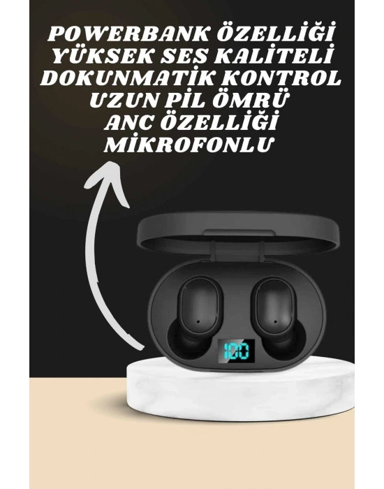 Dijital Göstergeli Kulaklık ve 7 Kordonlu Akıllı Saat Android ve İOS Uyumlu Uyku Takibi Sesli Görüşme