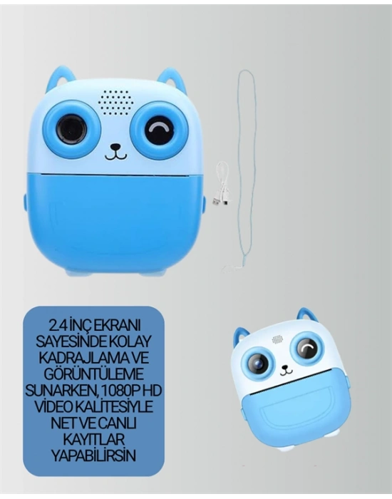 Dijital Termal Yazıcılı Mini Kamera – HD Video & Anında Fotoğraf Çıktısı