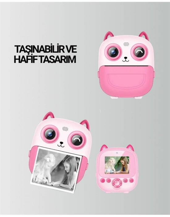 Dijital Termal Yazıcılı Mini Kamera – HD Video & Anında Fotoğraf Çıktısı
