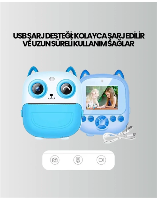 Dijital Termal Yazıcılı Mini Kamera – HD Video & Anında Fotoğraf Çıktısı