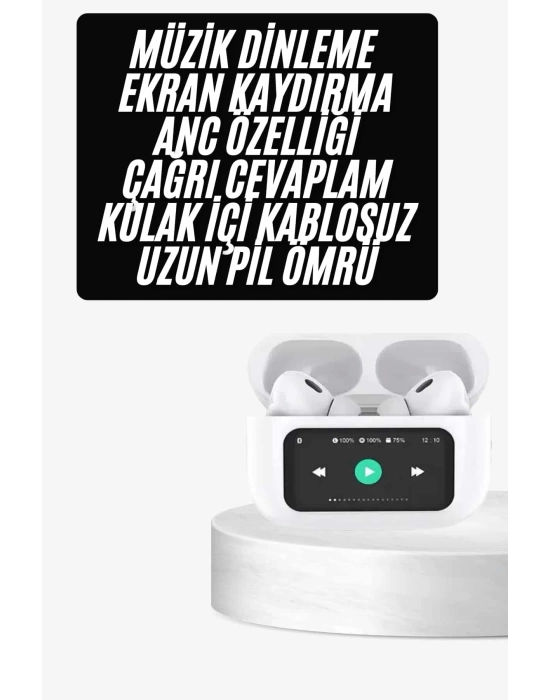 Dokunmatik Ekranlı ANC/ENC Yeni Nesil Pro Bluetooth Kulaklık Dokunmatik Ekran