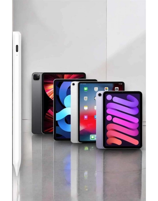 Dokunmatik Kalem Beyaz Şarjlı Yedek Uçlu Android ve İOS Uyumlu