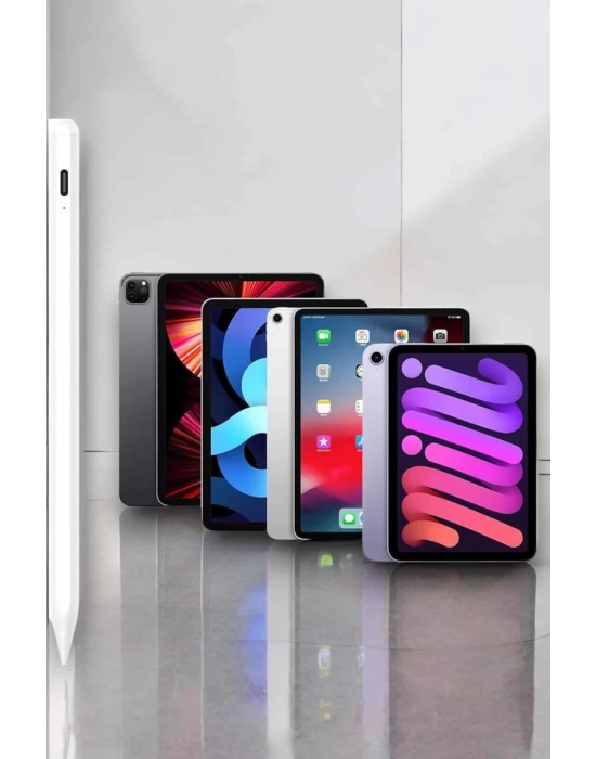 Dokunmatik Kalem Beyaz Şarjlı Yedek Uçlu Android ve İOS Uyumlu