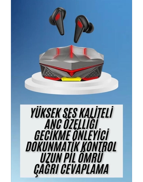 Dokunmatik Kontrol Tws Işıklı Kulakiçi Bluetooth Kulaklık Kablosuz Oyuncu Kulaklığı