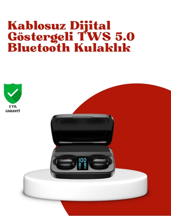 Dokunmatik Kontrollü ABS Malzemeli Bluetooth Kulaklık + Yüksek Kapasiteli Kutu