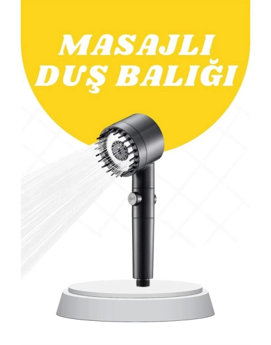 Duş Başlığı Yüksek Basınçlı Masaj Taraklı 3 Kademeli