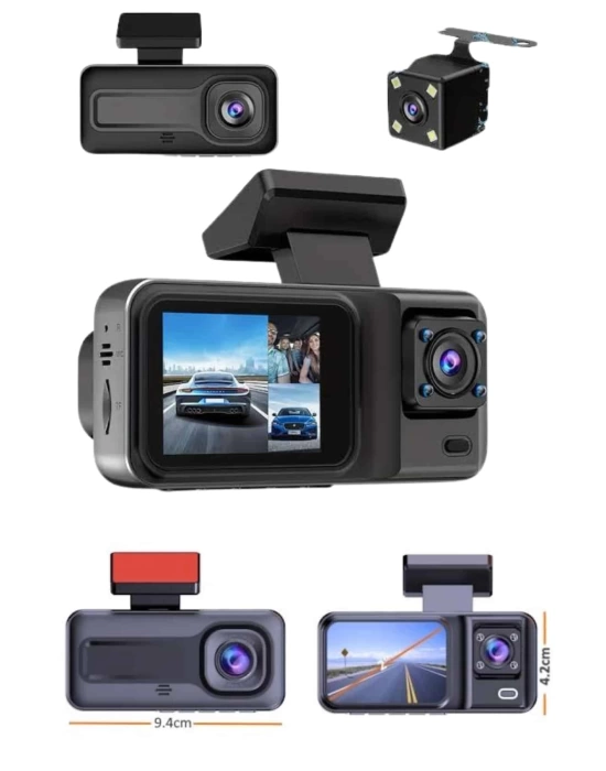 DVR Araç İçi Kamera Ön ve İç Kamera 2 İnç Ekranlı Çift Kamera