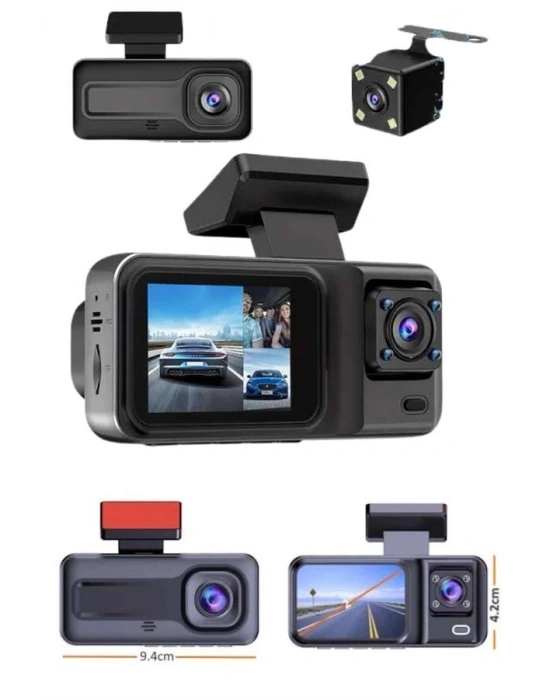 DVR Araç İçi Kamera Ön ve İç Kamera 2 İnç Ekranlı Çift Kamera