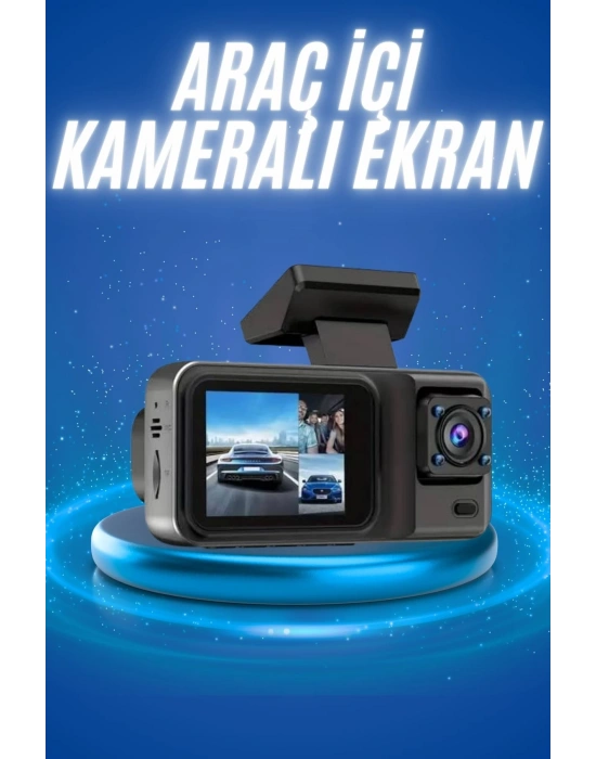 Ekranlı Sürüş Kaydedici DVR Ön ve Arka Kameralı Full HD Çözünürlüklü