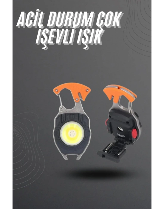 El Feneri LED Anahtarlık Çok Fonksiyonlu Mini Çakmak Özellikli