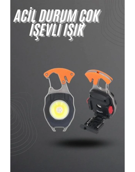 El Feneri LED Anahtarlık Çok Fonksiyonlu Mini Çakmak Özellikli