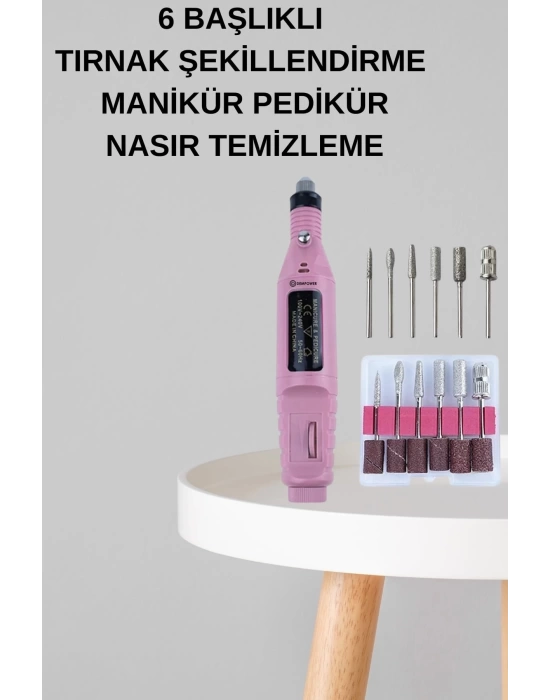 Elektrikli Manikür Pedikür Seti İkili Set 17 Parça Tırnak Bakımı Nasır Temizleme Tırnak Şekillendirme