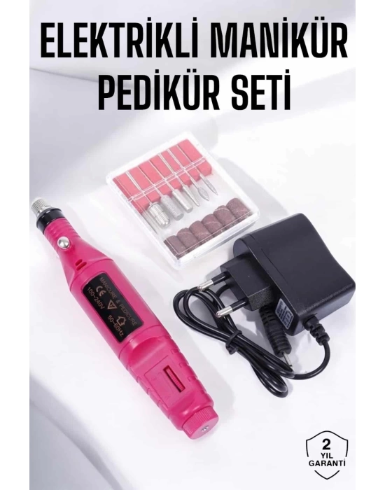 Elektrikli Manikür Pedikür Törpü Seti Protez Tırnak Nasır Temizleyici