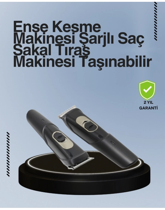 Ergonomik Tasarımlı, 3 Taraklı Profesyonel Şarjlı Saç Sakal Tıraş Makinesi