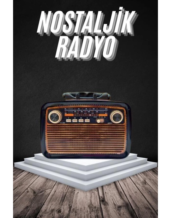 Eskitme Nostalji Tasarımlı Bluetoothlu Nostalji Radyo Ahşap Nostaljik Görünümlü