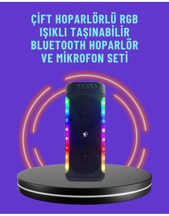 Ev ve Dış Mekan Kullanımına Uygun RGB Işıklı Hoparlör