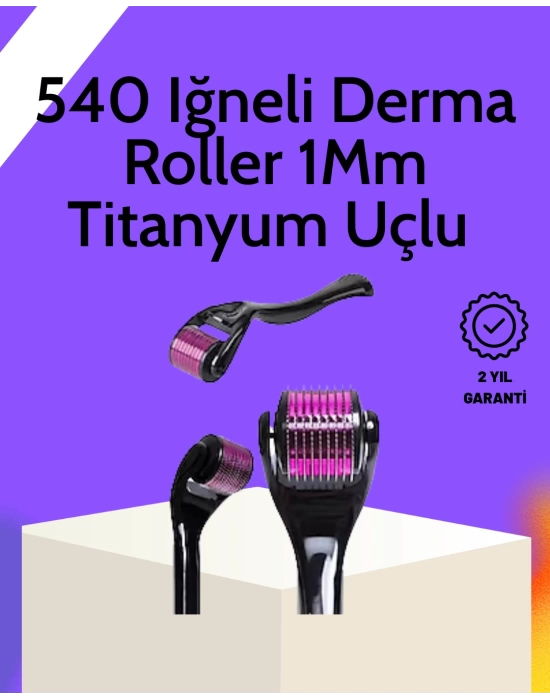 Evde Güvenli Kullanım İçin Titanyum Derma Roller – Siyah Saplı