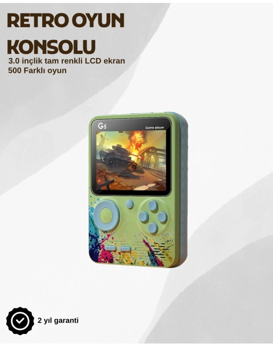 G5 Taşınabilir Retro Oyun Konsolu – Çocuk ve Yetişkinler İçin