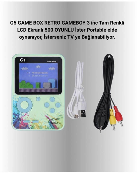 G5 Taşınabilir Retro Oyun Konsolu – Çocuk ve Yetişkinler İçin