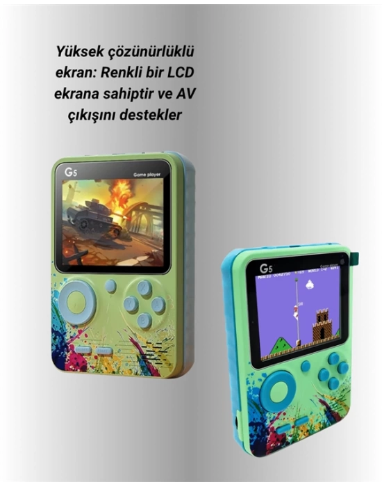 G5 Taşınabilir Retro Oyun Konsolu – Çocuk ve Yetişkinler İçin