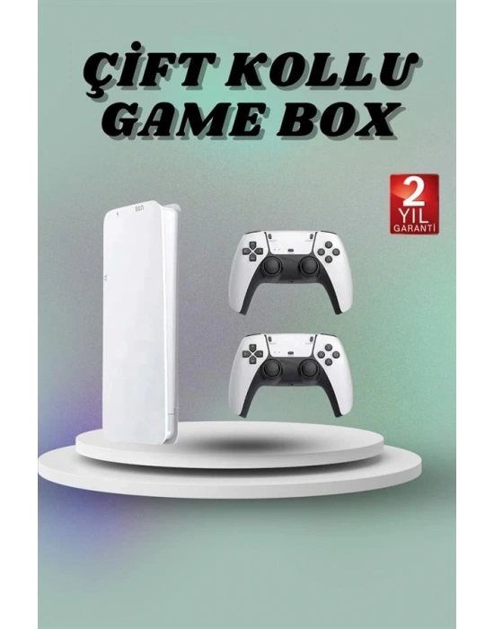 Game Box 3D Çift Oyun Kollu 4K HD Ekran 20000den Fazla Oyun Seçeneği 2.4G Kablosuz