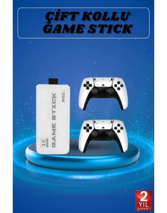 Game Stick 4K Retro Çift Kollu Atari Oyunlari +20000 Oyunlu Konsol Nostalji