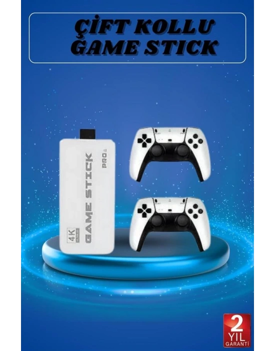 Game Stick 4K Retro Çift Kollu Atari Oyunlari +20000 Oyunlu Konsol Nostalji