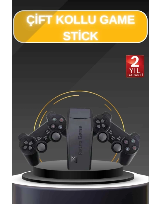 Game Stick El Atarisi 2.4g Kablosuz Çift Kol Oyunlar 4k Game Stick 3500 Oyunlu Atari Uyumlu