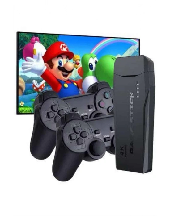 Game Stick El Atarisi 2.4g Kablosuz Çift Kol Oyunlar 4k Game Stick 3500 Oyunlu Atari Uyumlu