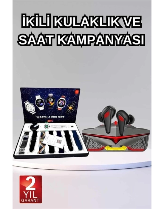 Gamer Oyuncu Seti Bluetooth Kulaklık Ucuz Kaliteli Yeni Nesil Akıllı Saat
