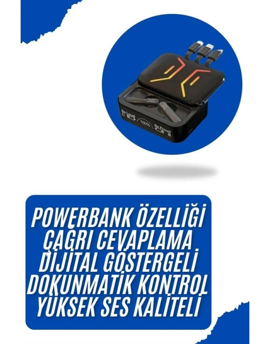 Gaming Bluetooth Kulaklık Dahili Powerbank Kablolu Düşük Gecikmeli Bluetooth 5.2