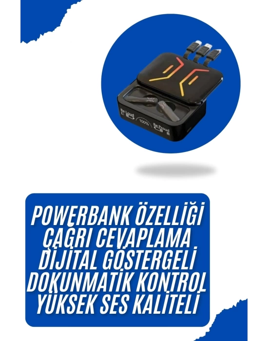 Gaming Bluetooth Kulaklık Dahili Powerbank Kablolu Düşük Gecikmeli Bluetooth 5.2
