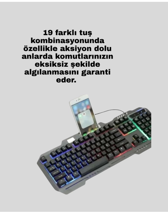 Gaming Klavye ve Mouse Seti PG8018 – Dayanıklı Tuşlar, Hızlı Komut