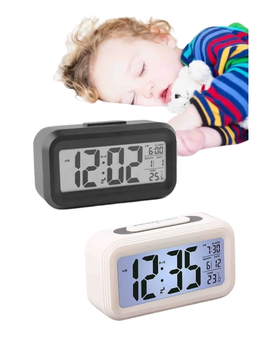 Gece Dijital Masa Saati Dijital Alarmlı Led Ekran Pilli Çalar Saat