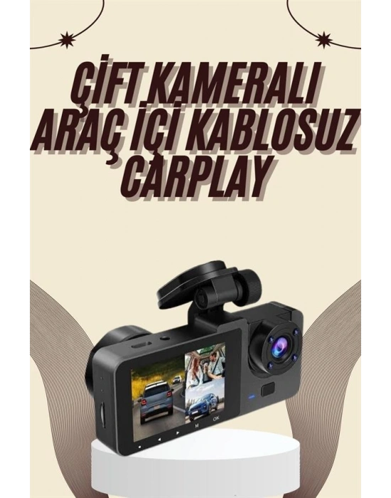 Gece Görüşlü DVR 3 Lensli Araç İçi Sürüş Kamerası Video Kaydedici