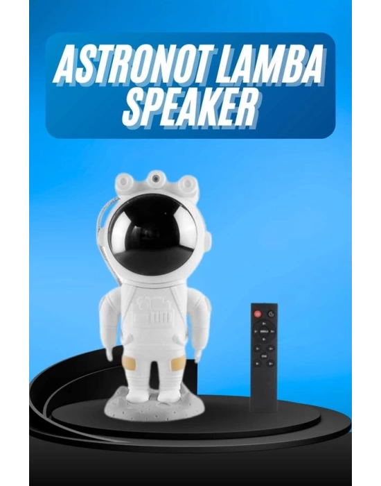 Gece Lambası Astronot Bluetooth Hoparlörlü Galaksi Işık Projektörü