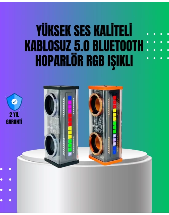 Gelişmiş LED Işıklı Bluetooth Hoparlör – Taşınabilir ve Güçlü Ses Deneyimi