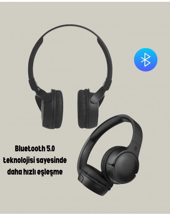 Geniş Frekans Aralıklı Bluetooth Kulak Üstü Kulaklık