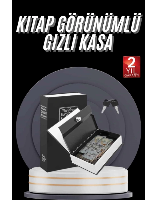 Gizli Kasa Kilitli Sözlük Görünümlü 18cm Gizli Kasa Büyük Boy Anahtarlı
