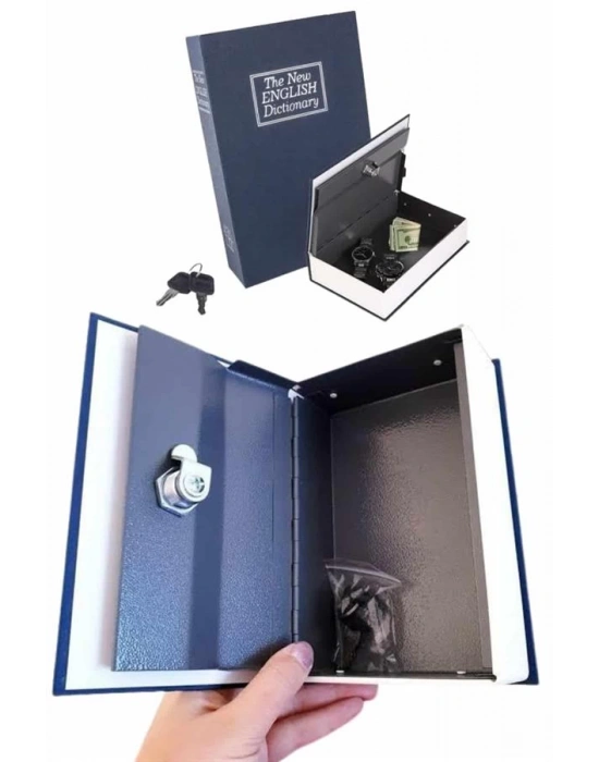 Gizli Kasa Kilitli Sözlük Görünümlü 18cm Gizli Kasa Büyük Boy Anahtarlı