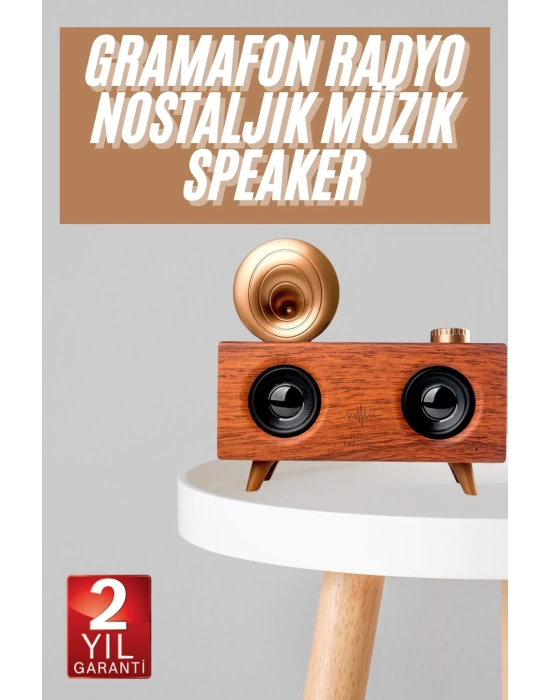 Gramafon Nostaljik Radyo Yüksek Ses Kalitesi USB TF Kart Aux