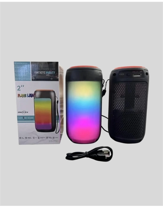 GTS 1731 Kablosuz Hoparlör – LED Işık, FM Radyo, TF Kart ve USB Girişli