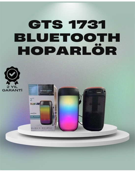 GTS 1731 Mini Bluetooth Hoparlör – LED Işıklı, Taşınabilir ve Çok Fonksiyonlu